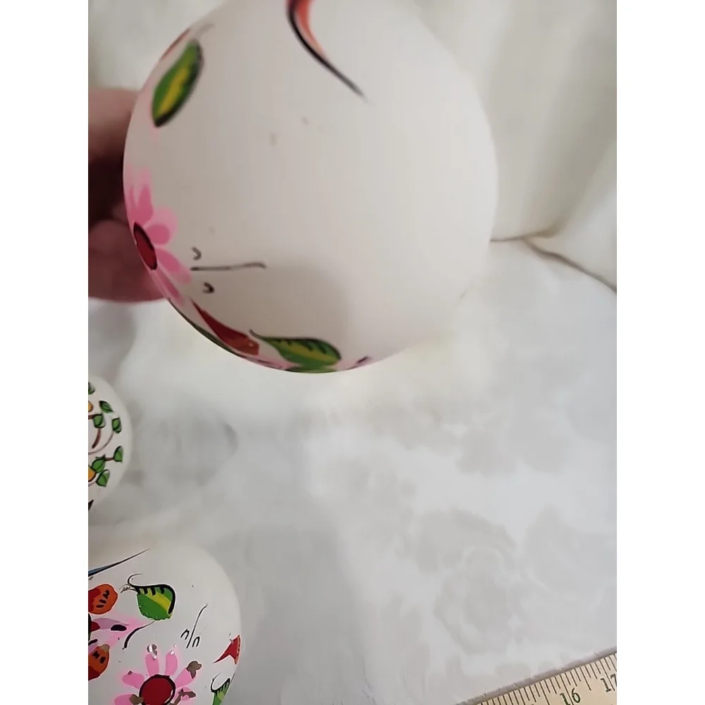 Vintage Hand Painted Floral Bird Glass Ornaments - Picture 7 of 14
